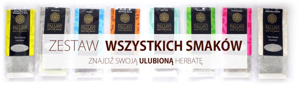 Herbata PALLAVI duży zestaw wszystkich smaków - 48 długich saszetek