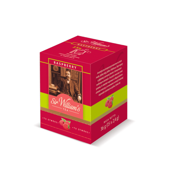 Herbata Sir William's Tea Raspberry 15 saszetek w oryginalnym kartoniku