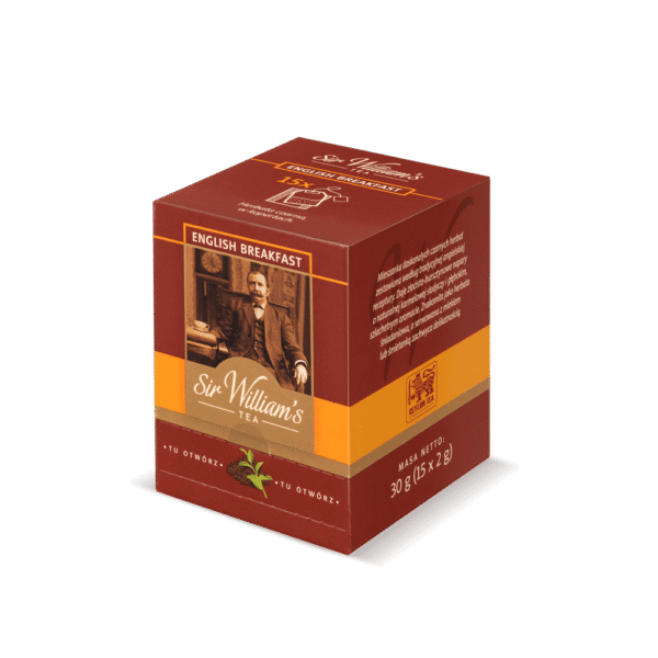 Herbata Sir William's Tea English Breakfast 15 saszetek oryginalny kartonik