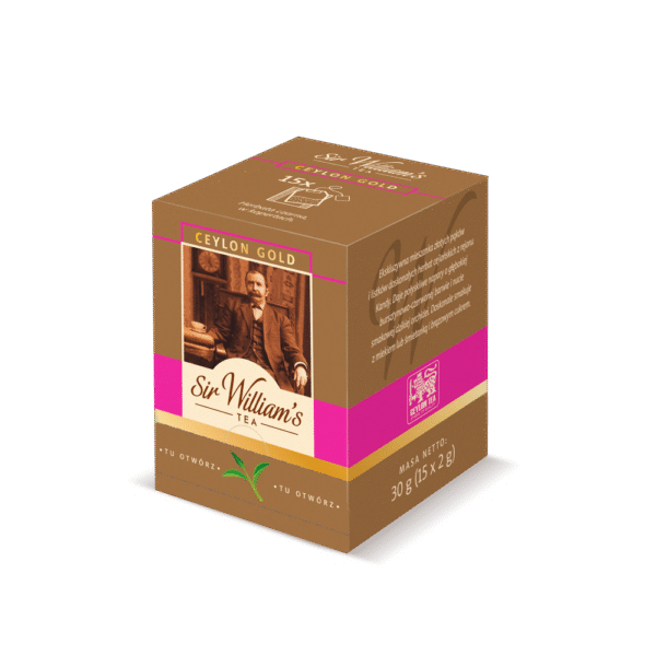 Herbata Sir William's Tea Ceylon Gold 15 saszetek w oryginalnym kartoniku
