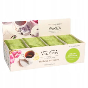 Veertea Sensational Green Tea with Fruits, herbata zielona z owocami w kopertach 100 szt.