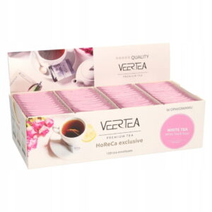 Veertea Be Young White Tea & Rose, herbata biała z płatkami róży w kopertach 100 szt.
