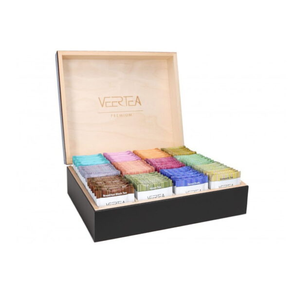 VEERTEA PREMIUM Zestaw herbat - drewniana skrzynka 180 kopert - czarna