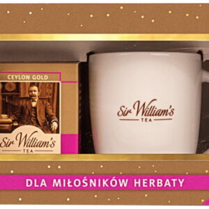 Zestaw SIR WILLIAM’S TEA 15 HERBAT CEYLON GOLD + KUBEK Porcelanowy