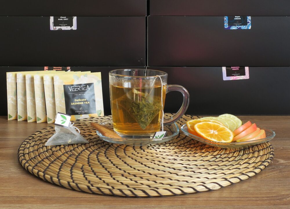 Herbata VEERTEA Premium Piramidki Delicate Jasmine - 40 saszetek po 2,5g - obrazek 2