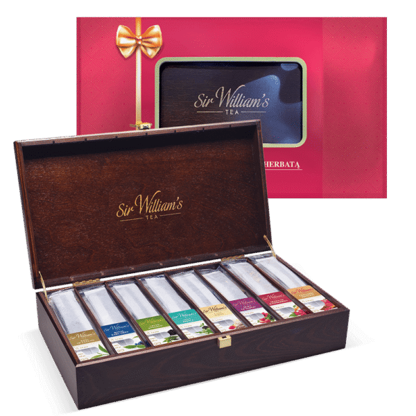 Sir William's Tea Royal zestaw 80 herbat w drewnianej skrzynce
