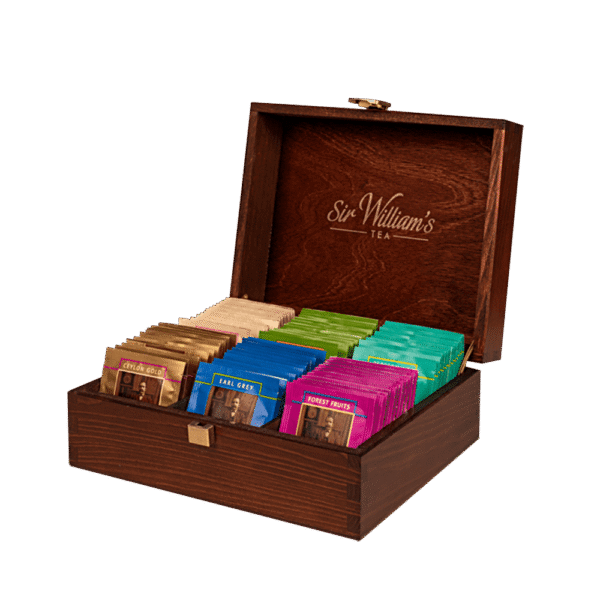 Sir William's Tea zestaw 90 herbat w drewnianej skrzynce
