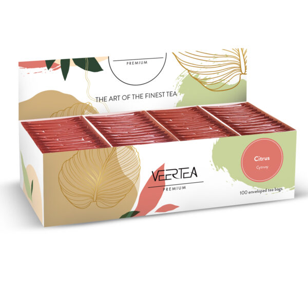 Veertea Energetic Citrus Tea, herbata owocowa w kopertach 100 szt.