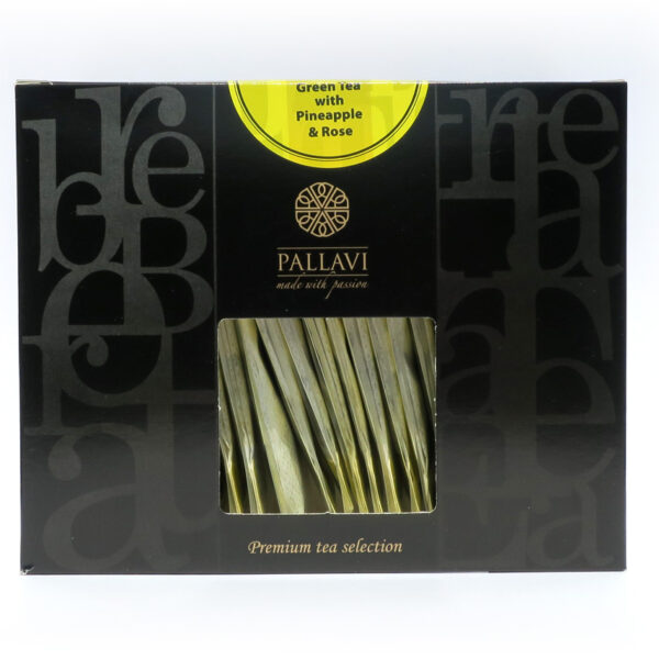 Herbata PALLAVI Green Tea with Pineapple & Rose - 25 długich saszetek po 4g