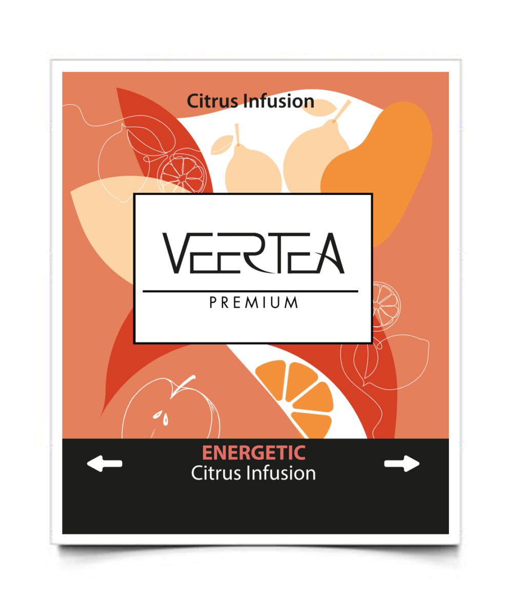 Veertea Energetic Citrus Tea, herbata owocowa w kopertach 100 szt. - obrazek 3