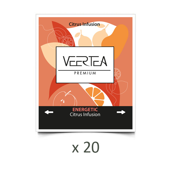 Herbata VEERTEA Energetic Citrus Tea - owocowa w kopertach - 20 saszetek