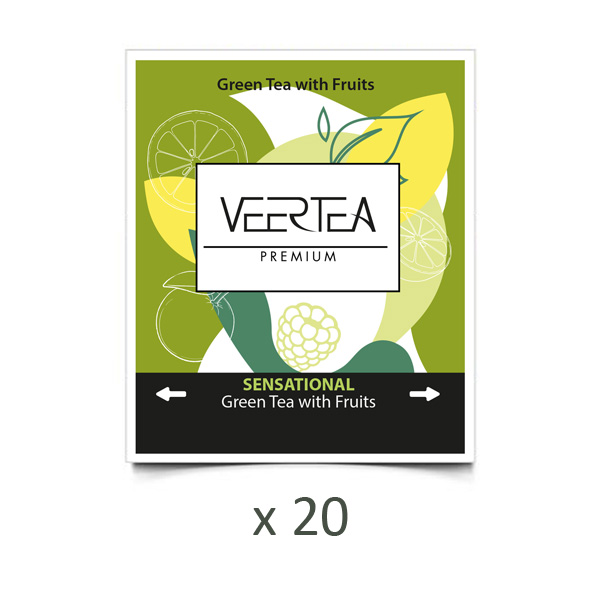 Herbata VEERTEA Sensational Green Tea & Fruits zielona z owocami 20 kopert