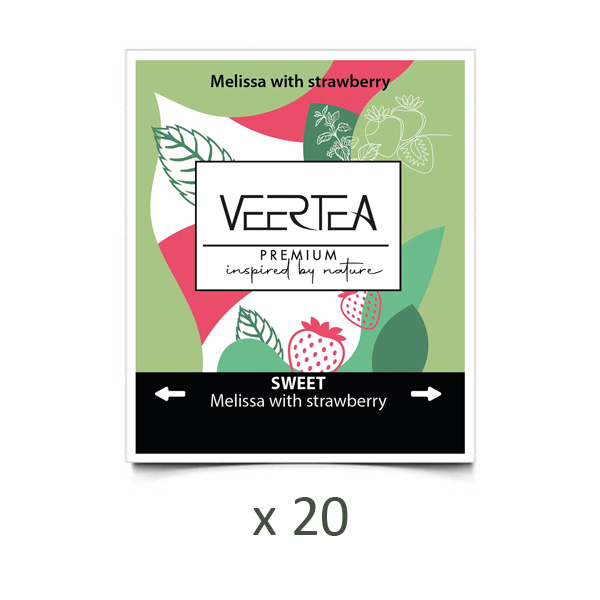Herbata VEERTEA Sweet Melissa z truskawką w kopertach - 20 saszetek