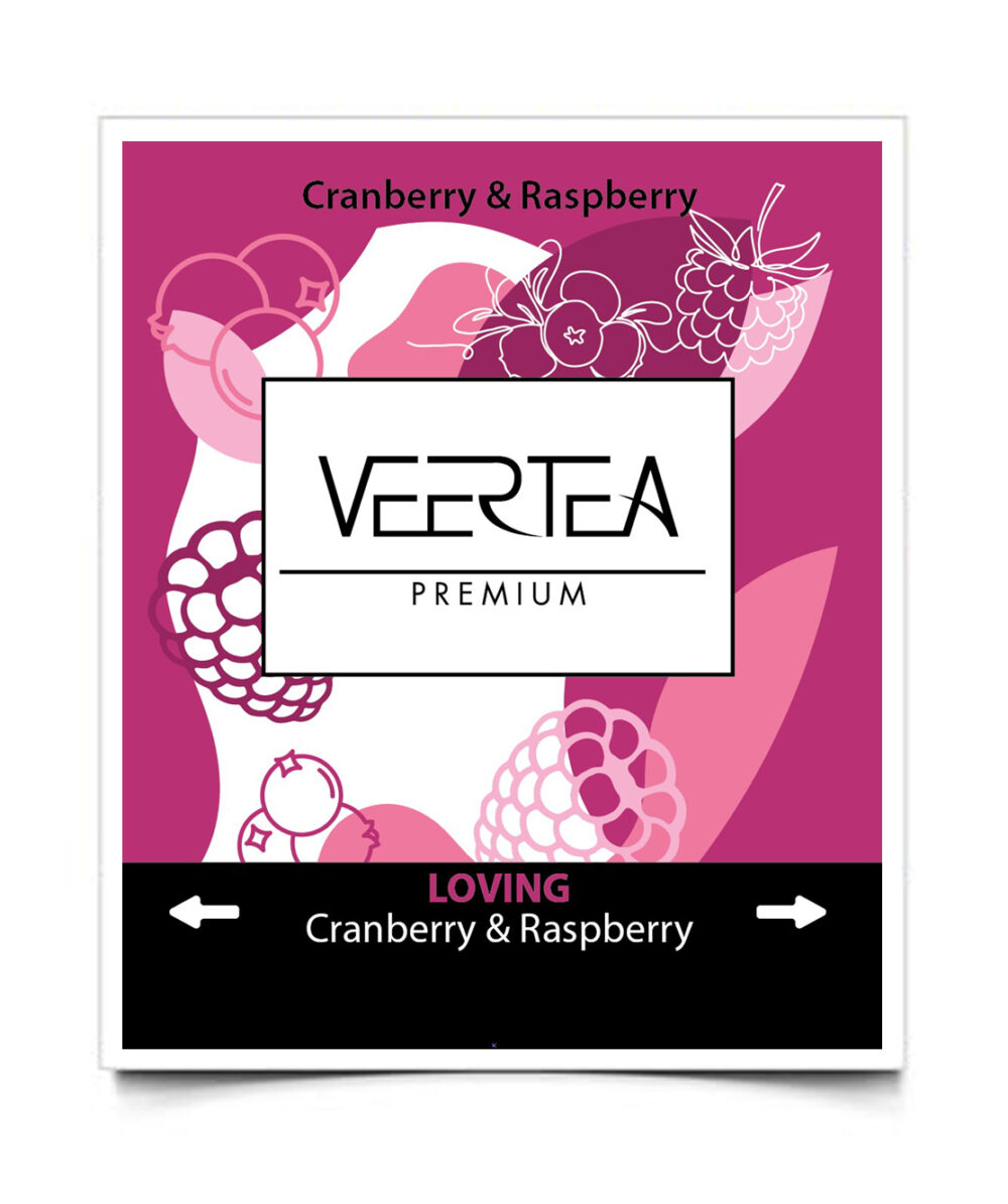 Veertea Cranberry & Raspberry, herbata owocowo-ziołowa w kopertach 100 szt. - obrazek 3