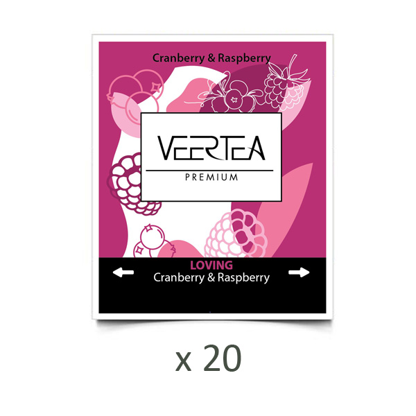 Herbata VEERTEA Loving Cranberry & Raspberry owocowa w kopertach - 20 saszetek