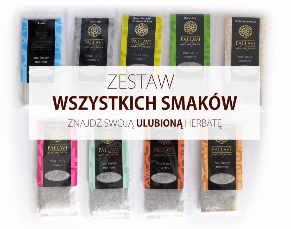 Herbata PALLAVI duży zestaw wszystkich smaków - 54 długie saszetki