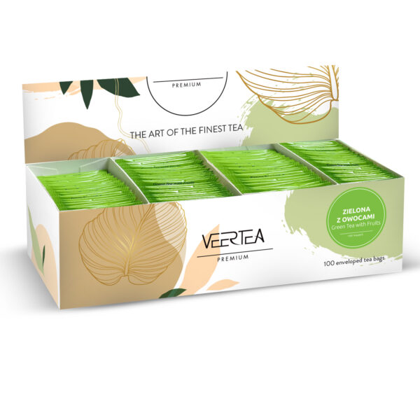 Veertea Sensational Green Tea with Fruits, herbata zielona z owocami w kopertach 100 szt.